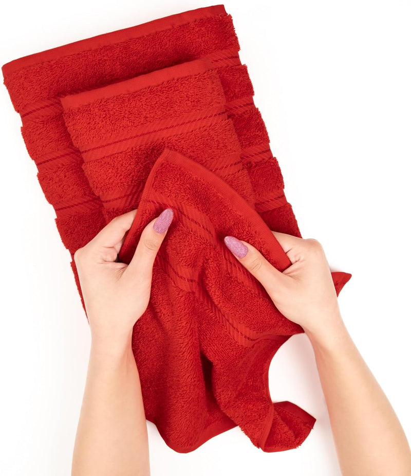 American Soft Linen GMSD 6-Piece 100% Turkish Genuine Cotton Premium & Luxury Towel Set for Bathroom & Kitchen, 2 Bath Towels, 2 Hand Towels & 2 Washcloths [Worth $72.95] - Rockridge Grey