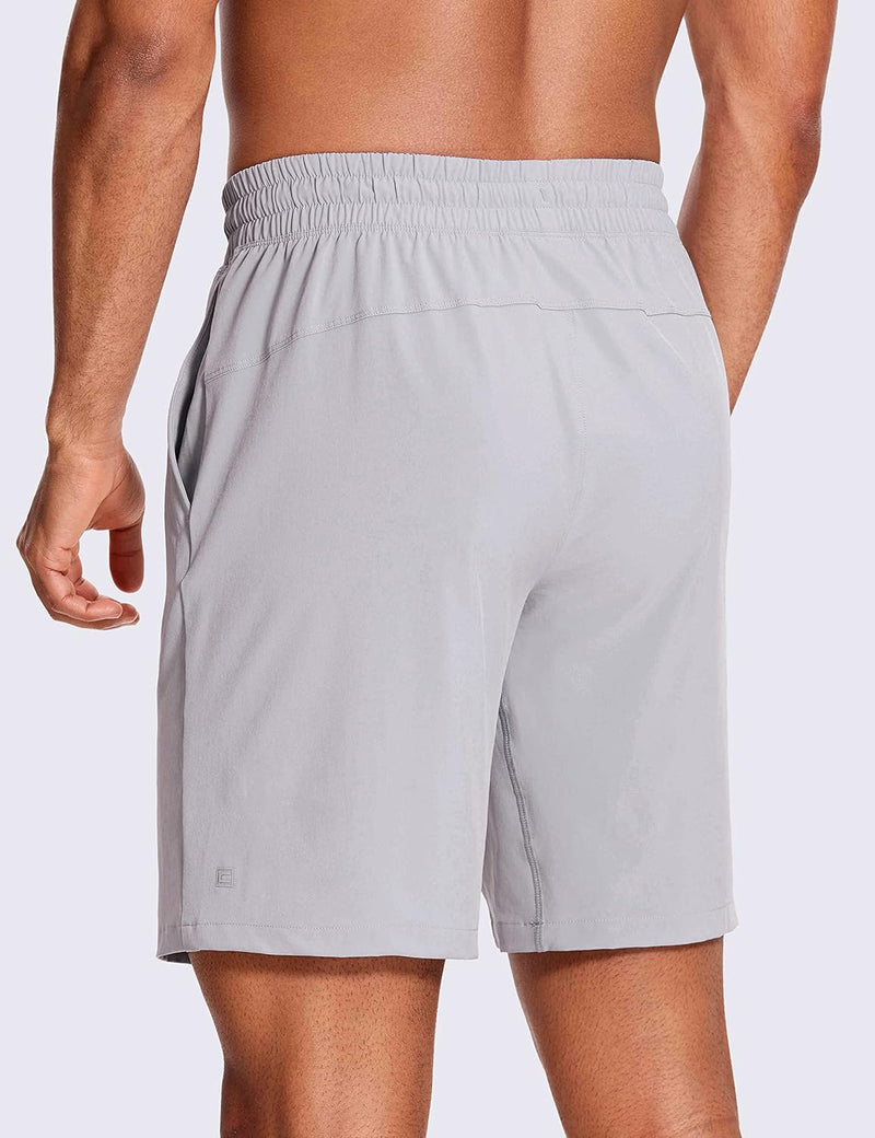 CRZ YOGA Men's Linerless Workout Shorts -9'' Quick Dry for Running Sports Athletic Gym with Pockets