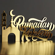 Wooden Islamic Acrylic Table Top | Ramadan Home Decor items

