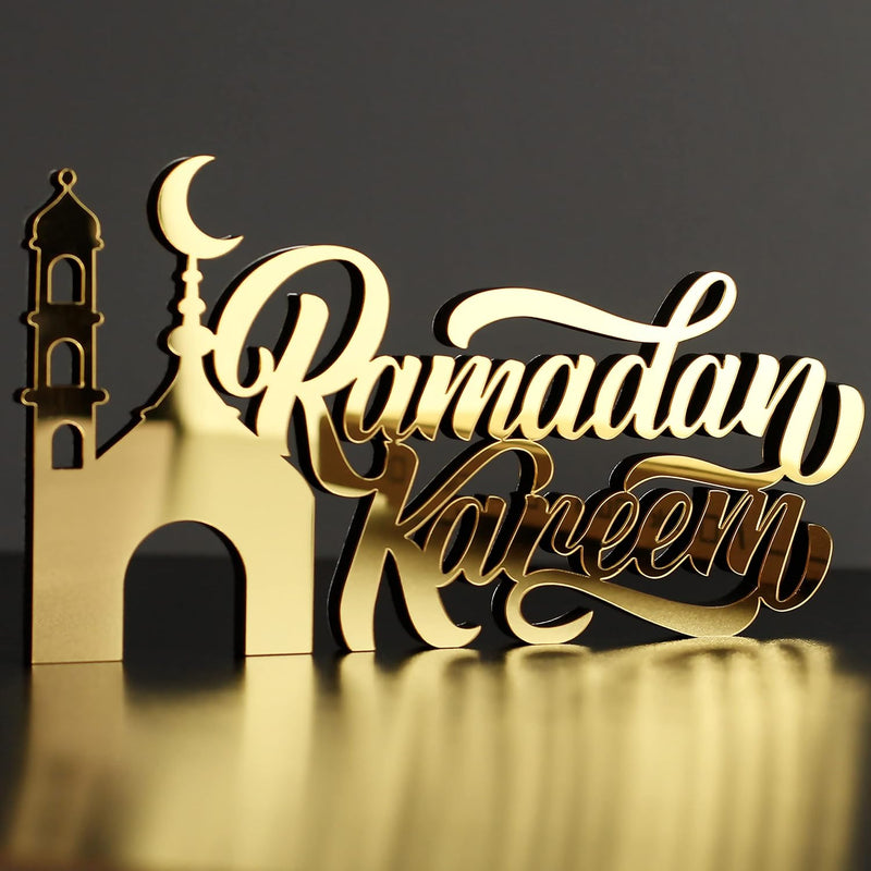 Wooden Islamic Acrylic Table Top | Ramadan Home Decor items

