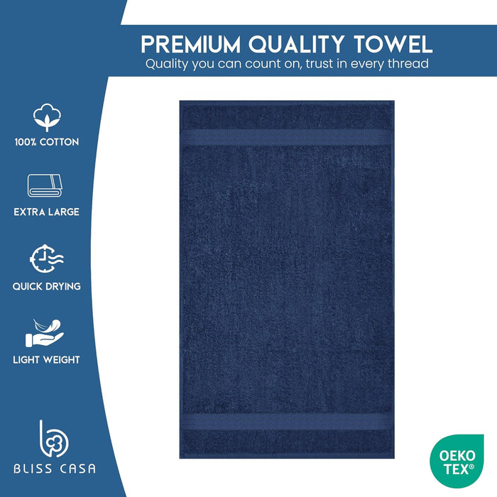 Bliss Casa Bath Towel Set 27 x 54 Inch (4 Pack) - 550 GSM 100% Cotton 20/D Quick Drying Highly Absorbent Thick Bathroom Towels - Soft Hotel Quality for Bath and Spa (Grey)