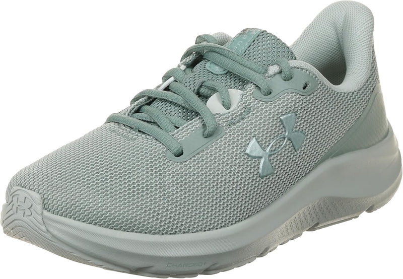 Women's Ua W Charged Pursuit 4 Running Shoe - Silica Green / Silica Green / Metallic Silica
