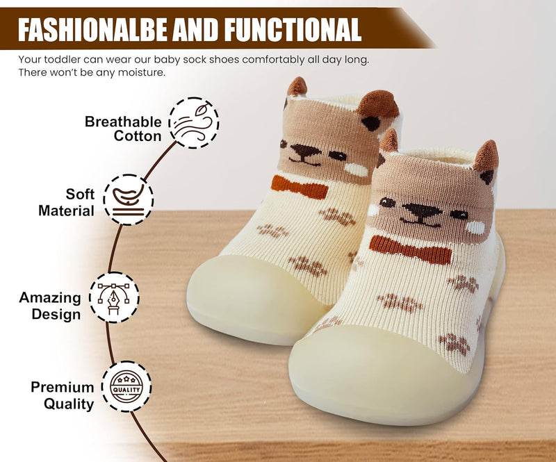Dookeh Baby Sock Shoes Boys Girls First Walking Shoes Non-Slip Slippers Soft Sole Sneakers Toddler Infant Babygirl