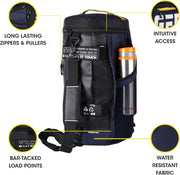 Statement Maxis 34L Large Hybrid Convertible Duffle Backpack/Travel Duffle Bag/Sports Duffle/Gym Bag for Men/Women (Blue-Yellow)