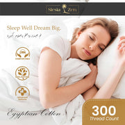 Premium 100% Egyptian Cotton Duvet Cover King 260x240cm with 2 Pillowcases, 300TC Percale Weave, Soft & Comfy Luxurious Hotel Quality Comforter Cover, All Season Bedding Set (White, King) - White Queen