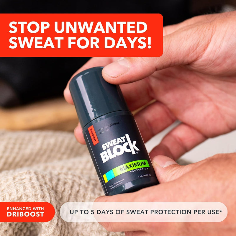 Antiperspirant Roll-on - Maximum Clinical Strength with DRIBOOST Treat Hyperhidrosis, Excessive Sweat & Odour Up to 7 Days Sweat Control Per Use Unisex 35ml - ROLL-ON