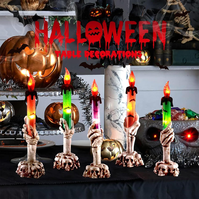 Halloween Decorations, 3PCS Halloween Candle Lights, Hand Shape Flameless Candle, Party Decorative Props Hand Light