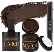 Sevich Hairline PowderInstantly Conceals Hair Loss, Root Touch up Powder, Hair Shadow Toppers for Women & Men, Touch Up for Thinning Gray Hair, Windproof & Sweatproof, Medium Brown - 10g Dark Brown2.0