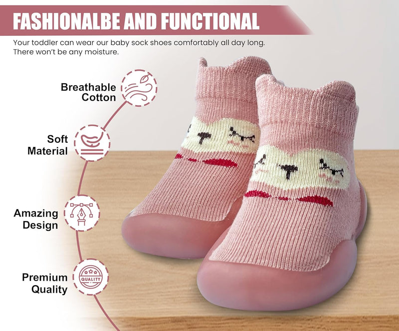 Dookeh Baby Sock Shoes Boys Girls First Walking Shoes Non-Slip Slippers Soft Sole Sneakers Toddler Infant Babygirl