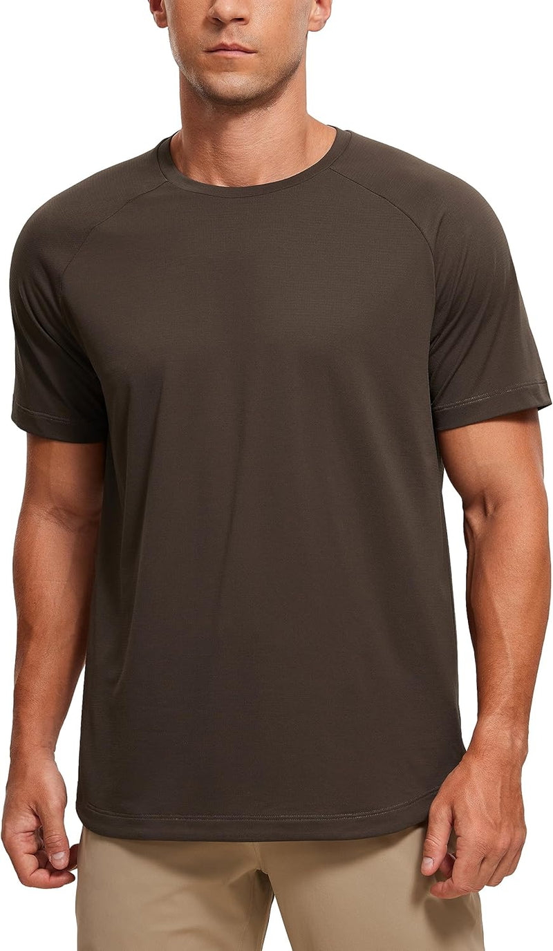 CRZ YOGA Men's Lightweight Short Sleeve T-Shirt Quick Dry Workout Running Athletic Tee Shirt Tops