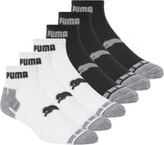 PUMA mens 6 Pack Quarter Crew Socks Men's Socks (pack of 6) - White/Black/Grey