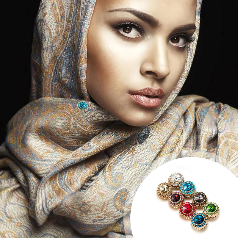 PIWINE Hijab Magnetic Pins,Multi-Use Rhinestones Hijab Magnet,Strength Magnetic Pins for Hijab,Strongest Commercial Strength Magnetic Hijab Pins Clips for Women Scarf Hijab Pins.