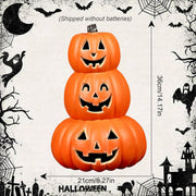Jorunb Halloween Pumpkin Decoration,Halloween Pumpkin Lantern light Decor,Hollowed Pumpkin LED Lamp,Battery Operated Pumpkin Lantern for Halloween Decoration,Autumn Decoration (23 23 35cm)