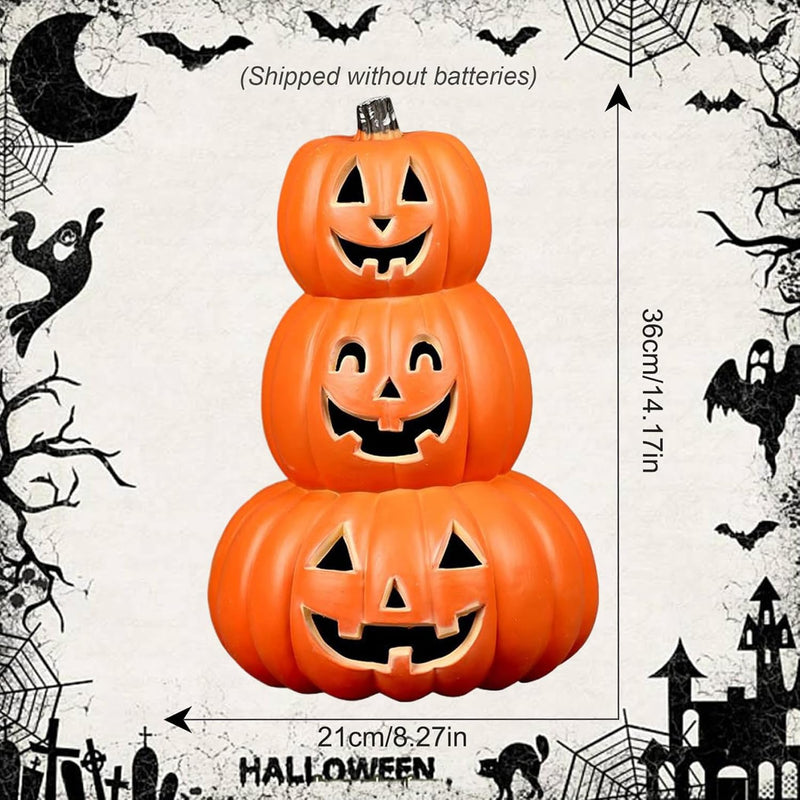 Jorunb Halloween Pumpkin Decoration,Halloween Pumpkin Lantern light Decor,Hollowed Pumpkin LED Lamp,Battery Operated Pumpkin Lantern for Halloween Decoration,Autumn Decoration (23 23 35cm)