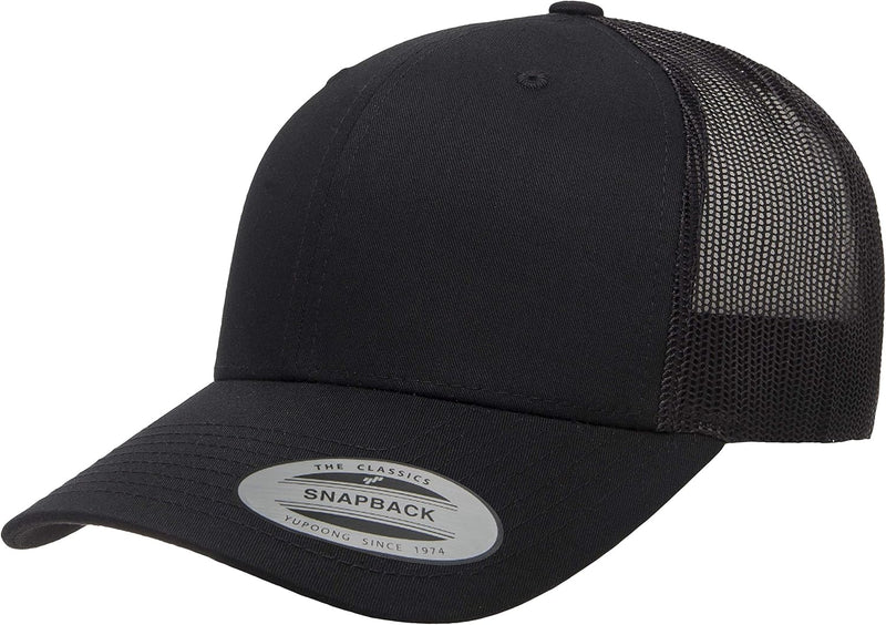 mens Trucker Mesh Cap Hat - Black