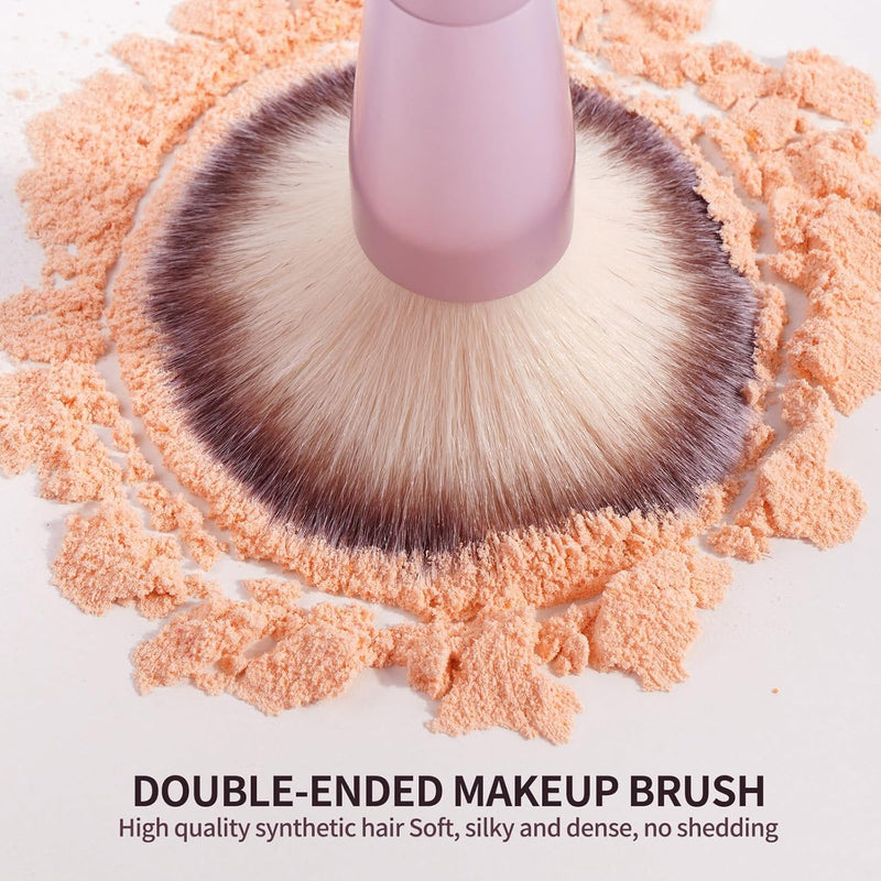 MAANGE Foundation Makeup Brush, Double Ended Makeup Brushes, Applying Liquid or Powder, Blush, Cream, Primer, for Contouring Blending Foundation Blush Brush(Gold, 2PCS)
