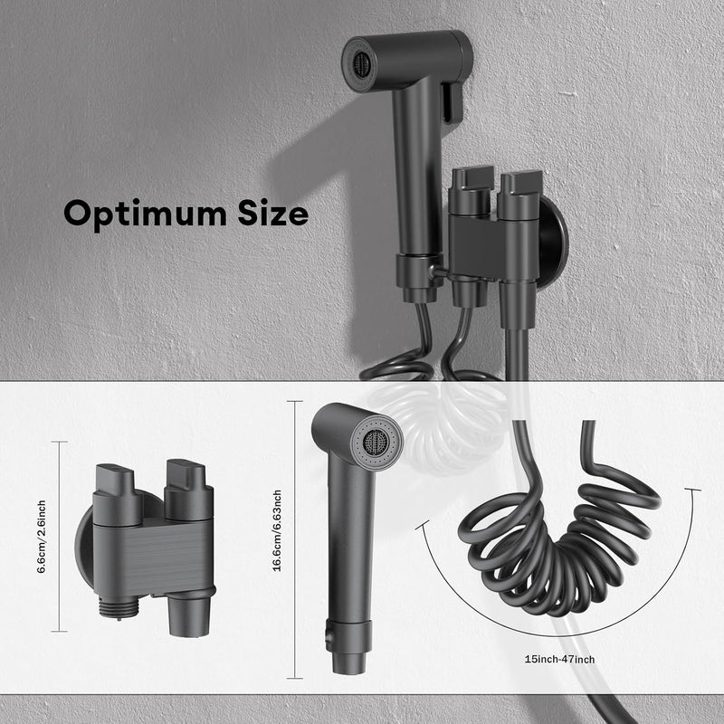 JOMOO Shattaf Set, Bidet Sprayer for Toilet with 60inch Stainless Steel Bidet Hose and Valve for Pet Bath,Water Flower,Hygiene Toilet Cleanser Spray, Gray