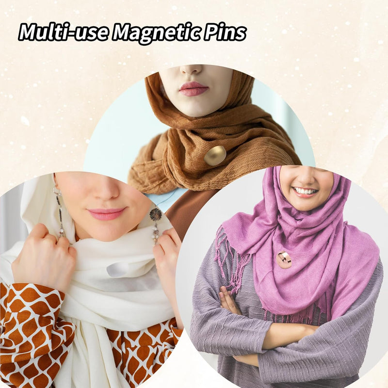 8pcs Hijab Magnets,Hijab Magnetic Pins,Multi-Use Magnetic Buttons Stylish and Unique Pearl Clips Fashion Suitable for Diy Muslim Women Clothing Scarf Dress Accessory,Pinless Brooch for Women