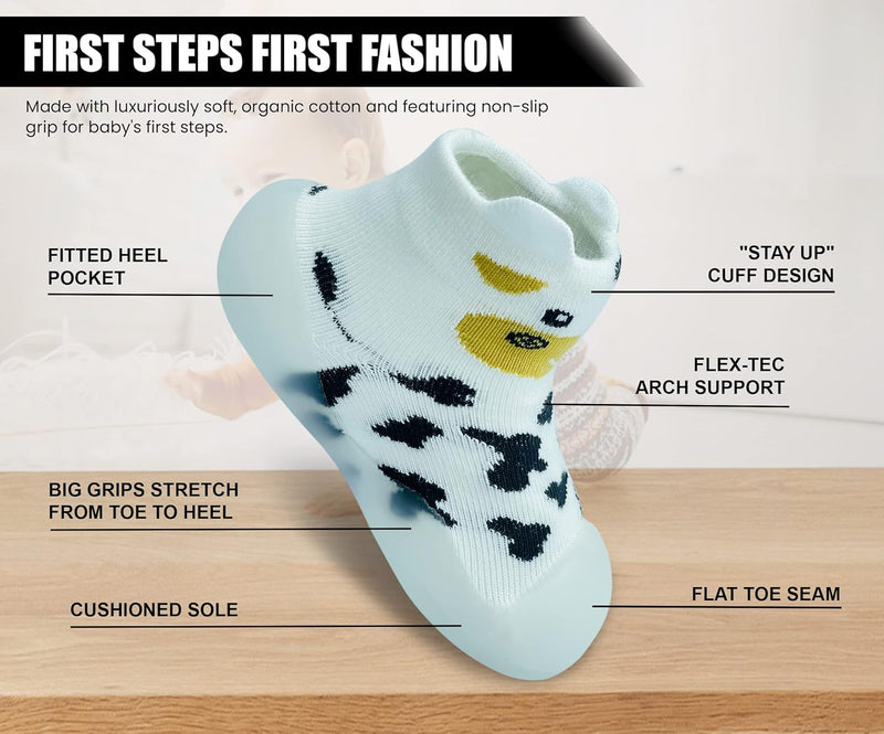 Dookeh Baby Sock Shoes Boys Girls First Walking Shoes Non-Slip Slippers Soft Sole Sneakers Toddler Infant Babygirl