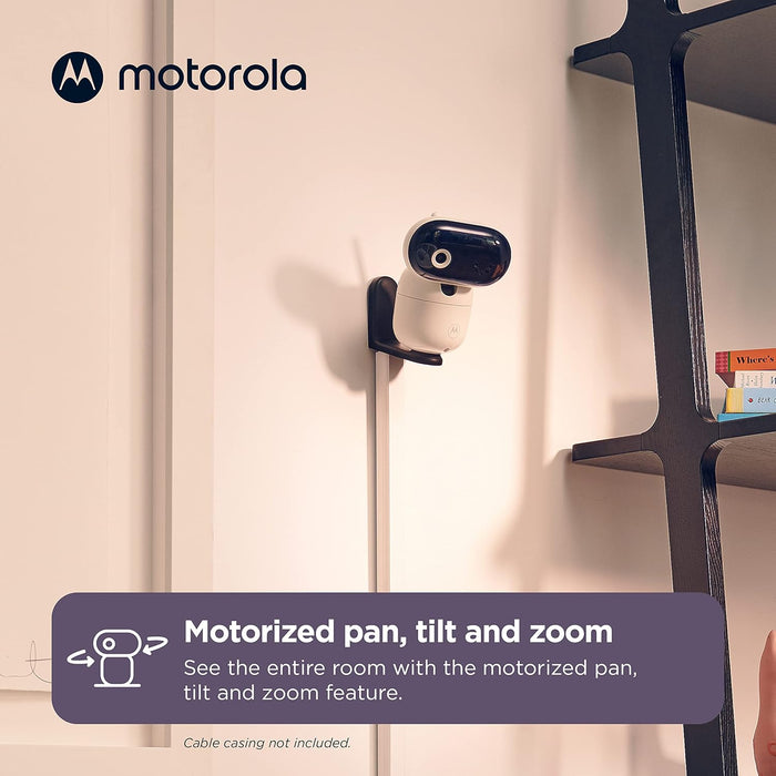Motorola Nursery PIP1610 - Two 5" Display HD Camera Baby Monitors W/ 2-Way Audio, WiFi, App Connectivity, & 1000 FT Range - Wall Mount W/Remote Pan/Tilt/Zoom, Room Temp, & Lullabies