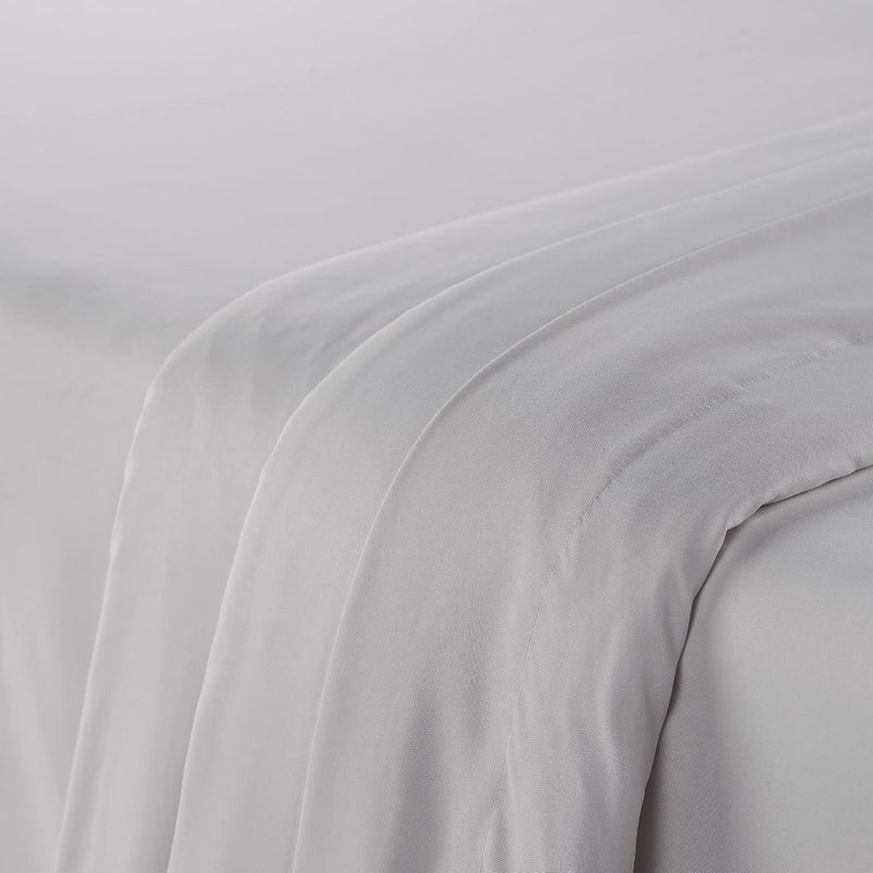 Serta Simply Clean Super Soft Hypoallergenic Stain Resistant Deep Pocket 3 Pieces Solid Bed Sheet Set, Twin XL, Silver Grey