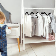Red Dot Gift® 50 Pack Baby Velvet Hangers 11Inch/28cm - Nursery Clothes Hangers Non Slip Toddler Hangers, 360 Chrome Swivel Hook (White, 50)
