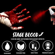 Spooktacular Creations Fake Blood Spray, 2 Packs of 2 oz Blood Spray Washable Fake Blood for Clothes, Vampire Blood Stage blood for Halloween Costume, Zombie Makeup & Dress Up