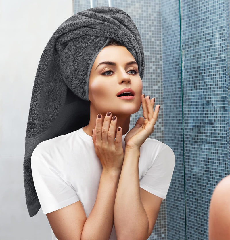 Utopia Towels Premium 8 Piece Towel Set (Grey) - 2 Bath Towels, 2 Hand Towels and 4 Washcloths Cotton Hotel Quality Super Soft and Highly Absorbent