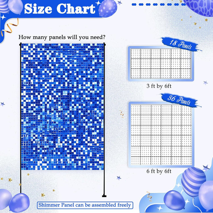 LuoluoHouse Shimmer Wall Panel Sequin Backdrop 36 Panel Birthday Wedding Background Decoration Walls Anniversary Engagement Decorations