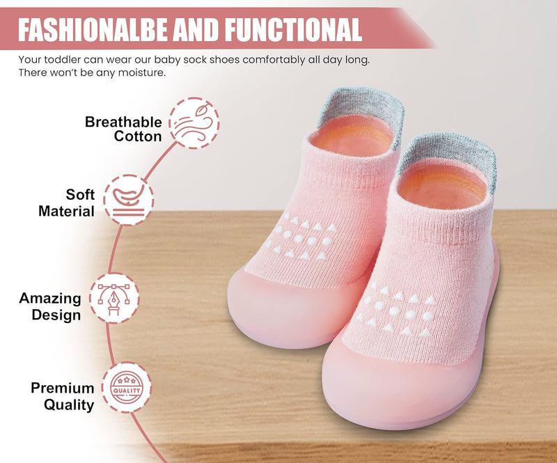 Dookeh Baby Sock Shoes Boys Girls First Walking Shoes Non-Slip Slippers Soft Sole Sneakers Toddler Infant Babygirl