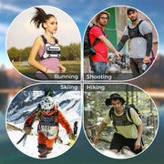 Sports Chest Bag For Men, Water Resistant Lightweight Front Chest Pack, Running Vest Bag With Built-In Phone Holder & Extra Storage For Workouts, Running, Cycling, Camo, Western
