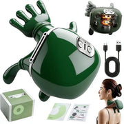 Bionic Heated Massager, Portable Shiatsu Neck and Back Massager, Electric Deep Tissue 4D Kneading Massage, Simulated Human Hand Design for Pain Relief and Muscle Relax (PY-070 Textile Green) - Py-071green
