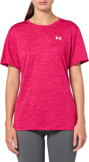 Womens Women's UA Tech Twist Short Sleeve Tech SSC- Twist (pack of 1) - Shaded Fuchsia / / White