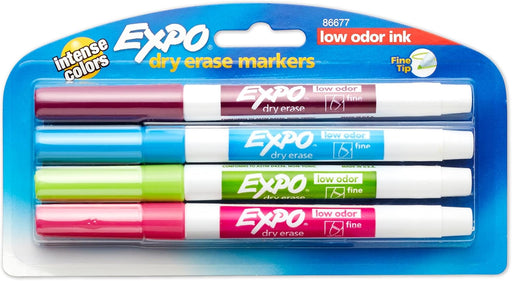 EXPO Fine Tip Dry Erase Markers, White Board Markers Dry Erase, Low Odor, Black, 36-Count