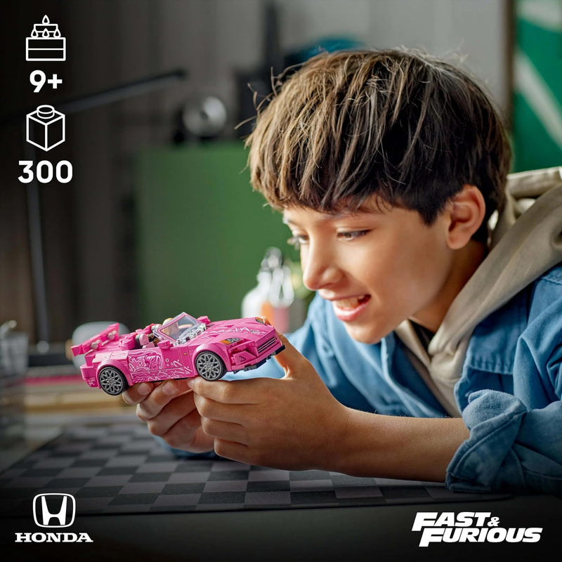 Speed Champions 2 Fast 2 Furious Honda S2000 - Pink Car Toy with Anime-Style Graphics - incl. a Suki Minifigure with a Spanner - Gift For 9+ Year Old Boys, Girls & Adult Movie Fans - 77241