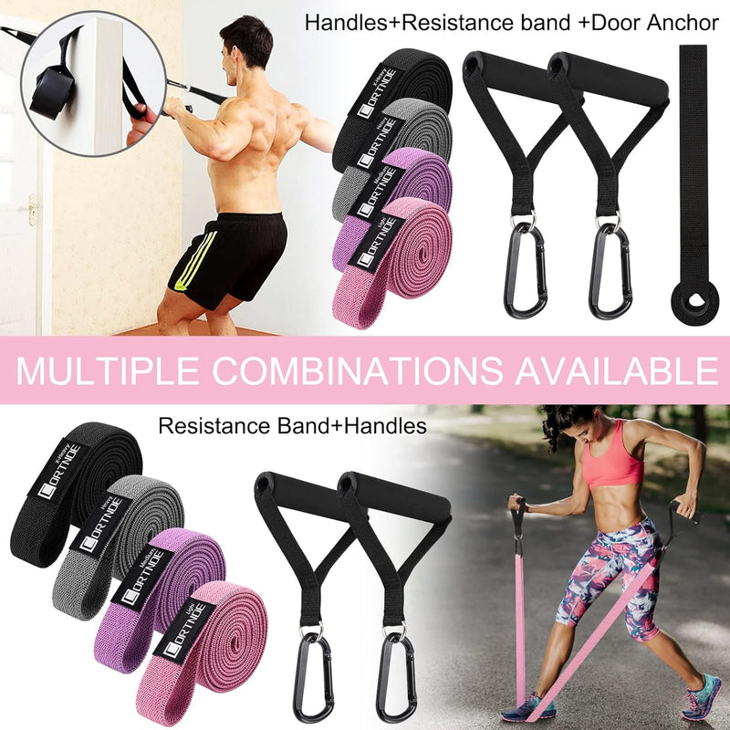 CORTNOE Pull Up Assistance Bands - Pull Up Bands Fabric Long Resistance Bands Set of 10 Long Workout Bands with Door Anchor, Handles, Exercise Bands for Working Out, Weight Training
