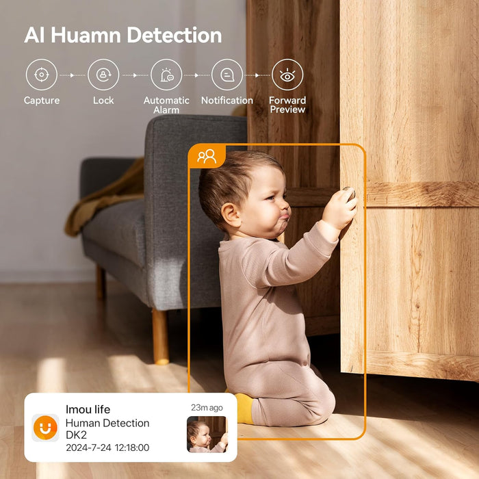 Imou 2K Camera for Home Wifi Cameras Security Camera 360° Indoor Cameras Ultra-Clear Surveillance Camera Human Detection, Abnormal Sound for Baby Monitor Night Vision, Smart Tracking(DK2 2K)