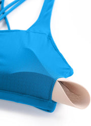 CRZ YOGA Women's Cute Yoga Sports Bra Strappy Sexy Back Padded Low Impact Workout Clothes Bra Tops