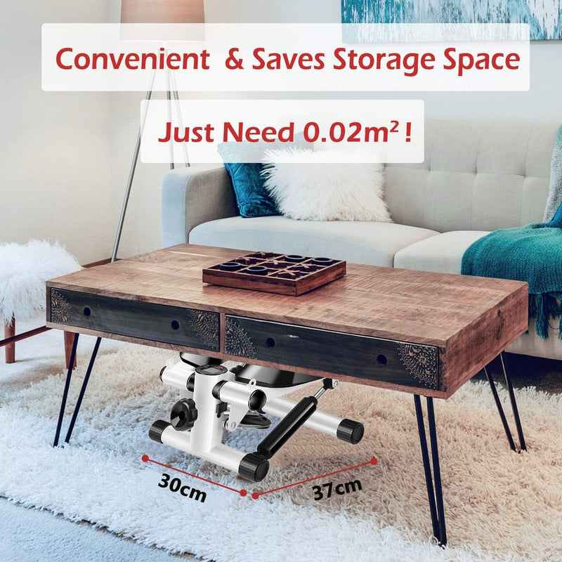 Mini Stepper Trainer Adjustable Height Stepper Exercise Machine with Resistance Bands and LCD Monitor Air Climber Stepping Fitness Machine