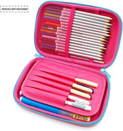 Unicorn Pencil Case with Compartments - Shockproof EVA Hard Shell Multiple Pen Slots Mesh Pockets Large Capacity Organizer for School & Travel 8.7"