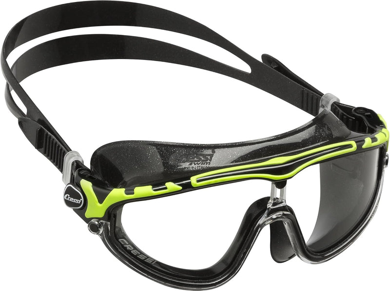 Cressi Skylight Swim Goggles - 180 Degrees View Anti Fog - Black/Lime