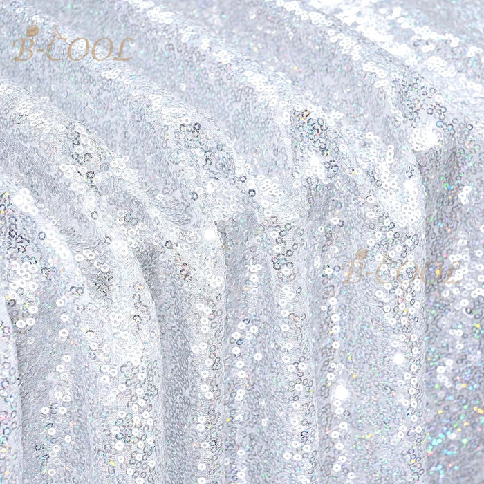 B-COOL Black Sequin Backdrop Curtain Glitter - Halloween Black Backdrop 2 Panels 4ftx8ft Curtain Drapes Shiny Background for Parties Shimmer Wall Backdrop Cloth