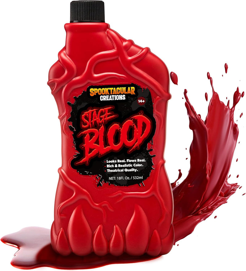 Spooktacular Creations 18 oz Fake Halloween Vampire Blood Bottle for Halloween Costume, Zombie, Vampire and Monster Makeup & Dress Up