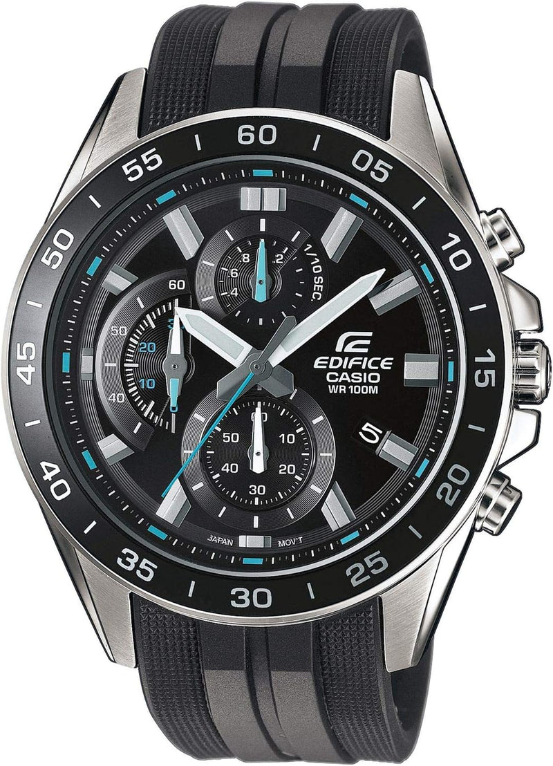 Edifice EFV-550P-1AVUEF Men's Solid Stainless Steel Case and Resin Strap Watch Strap
