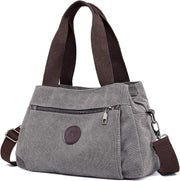 Hobo Handbags Light Nylon Crossbody Bag for Women, Multi Compartment Tote Purse Bags - Gray - Medium