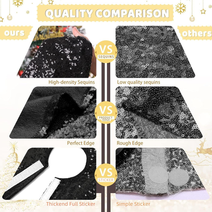 B-COOL Black Sequin Backdrop Curtain Glitter - Halloween Black Backdrop 2 Panels 4ftx8ft Curtain Drapes Shiny Background for Parties Shimmer Wall Backdrop Cloth