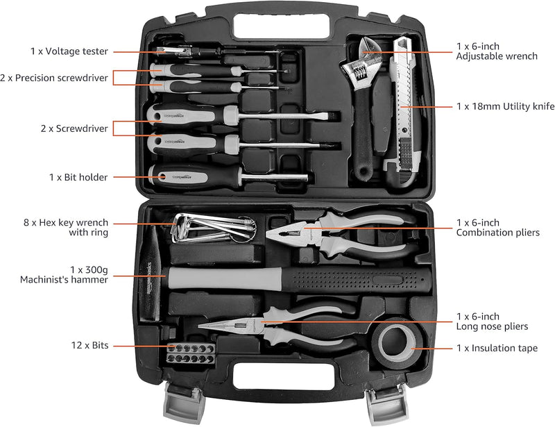 Amazonbasics 32 Piece Household Tool Set