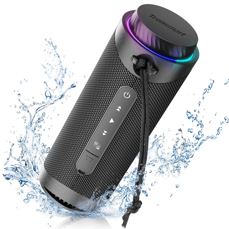 Tronsmart T7 30W Waterproof Portable Speaker, SouldPulse Audio with 360 Surround Sound, Bluetooth V5.3, IPX7 Waterproof, TWS, Battery 4000mAh, Custom EQ via APP - Black