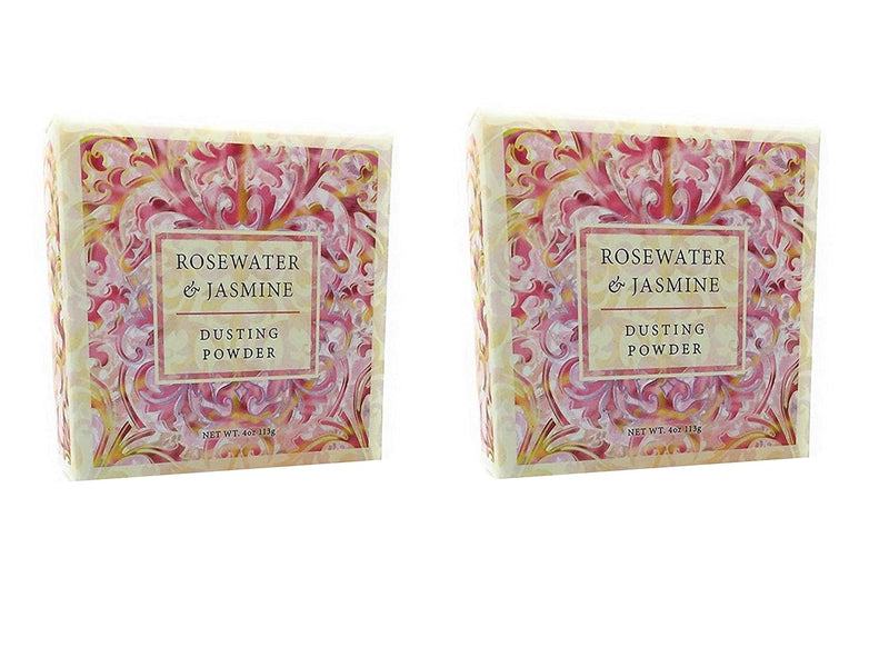 Creip Greenwich Bay Trading Co. Dusting Powder, 4 Ounce, Rosewater & Jasmine - 2 PACK