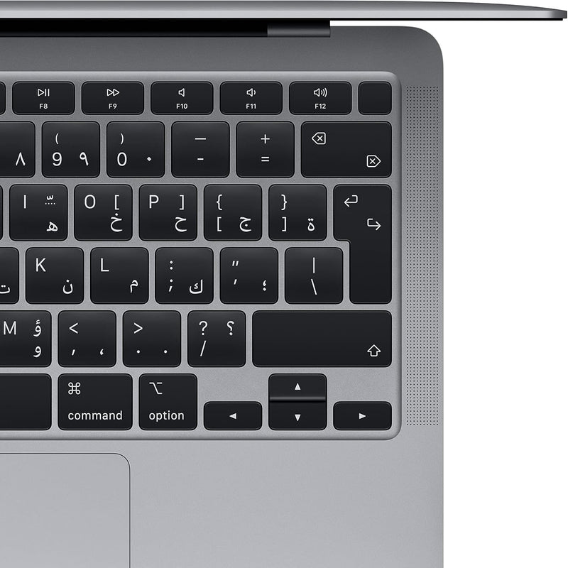 Apple 2020 MacBook Air Laptop: Apple M1 Chip, 13â€ Retina Display, 8GB RAM, 256GB SSD Storage, Backlit Keyboard, FaceTime HD Camera, Touch ID. Works with iPhone/iPad; Space Gray ; Arabic/English